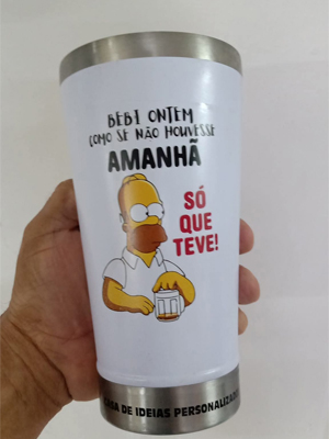 copo te Térmico Com Tampa Abridor 473ml Cerveja Gelada Cor 